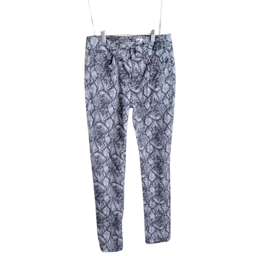 Seven7 Snake Python Pattern Stretch Jeans Size 6 Gray White #7
